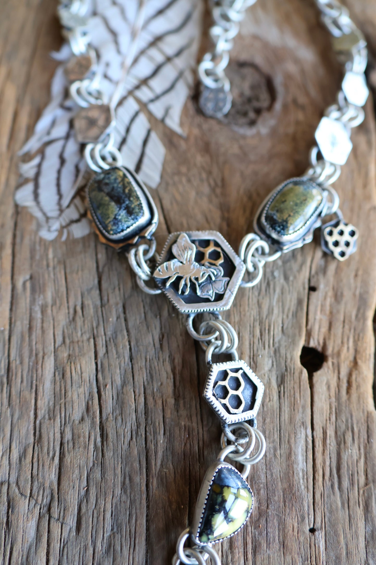 Honey Bee flower chain Lariat