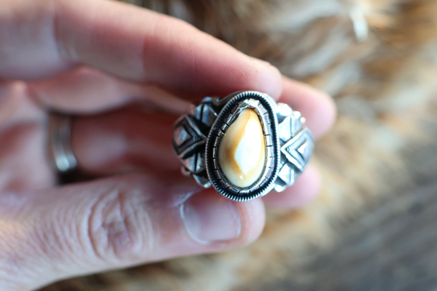 Elk Ivory Sterling Silver Ring