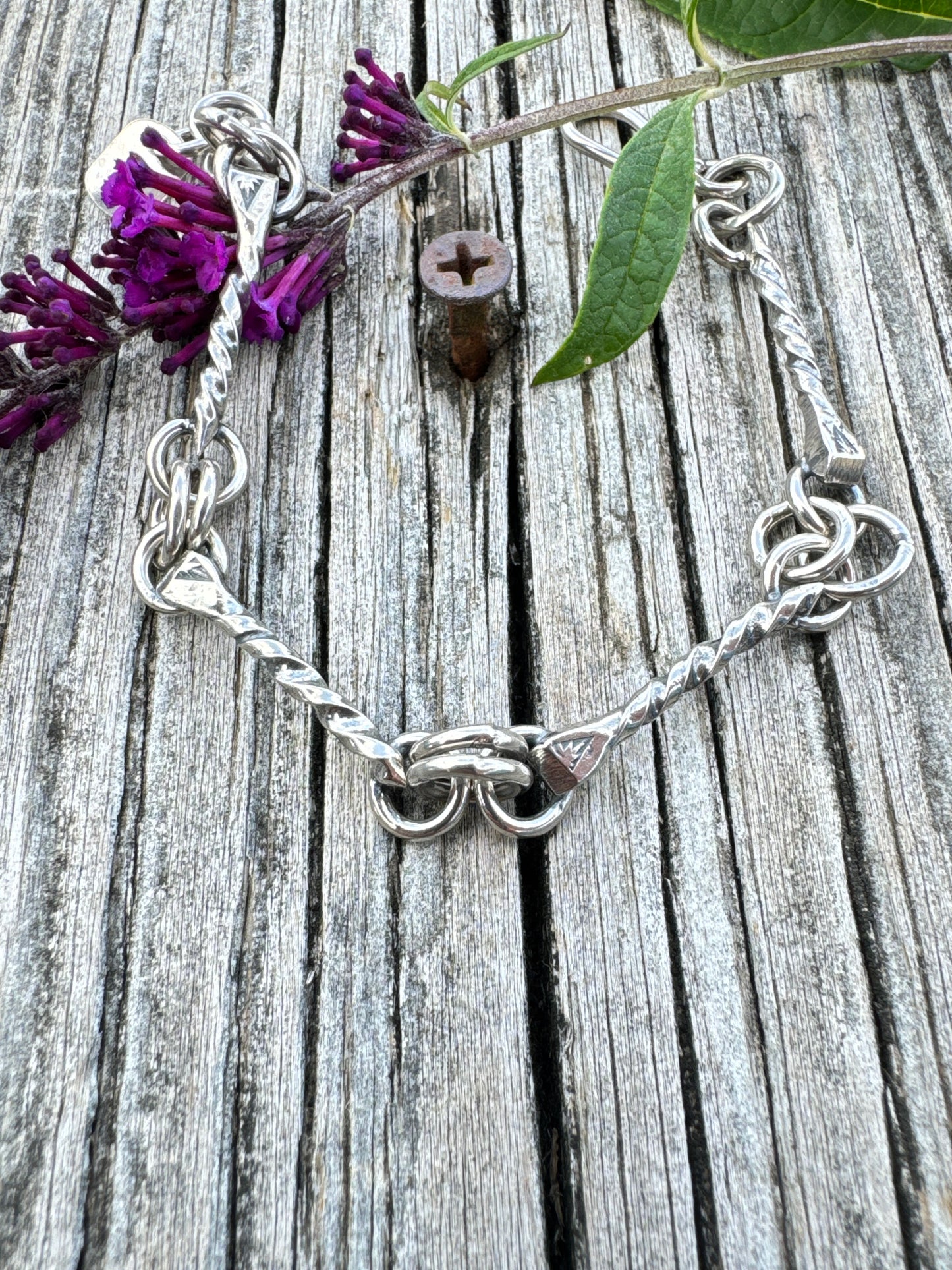 Skw horse shoe nail chain link bracelet