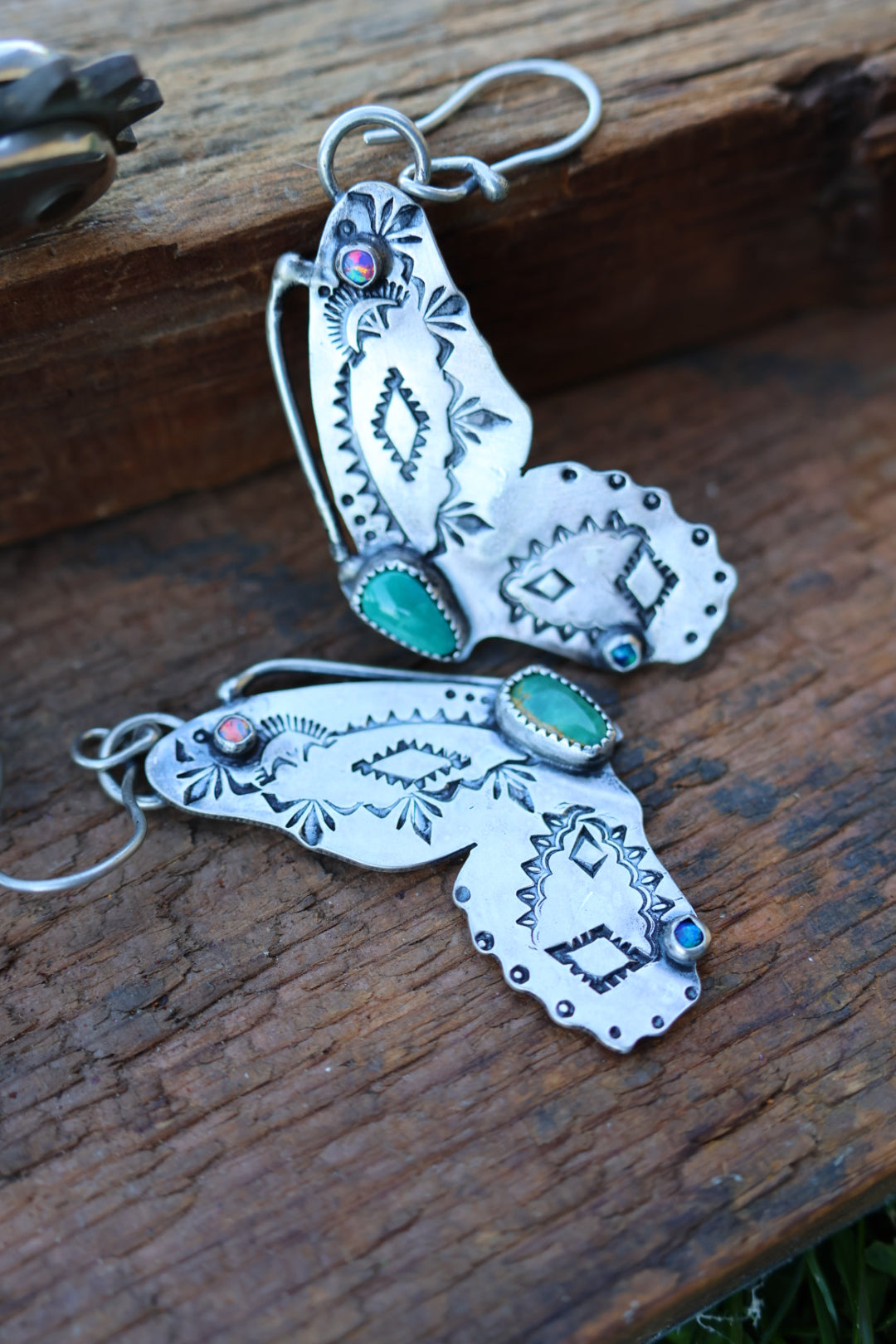 Butterfly dangly earrings