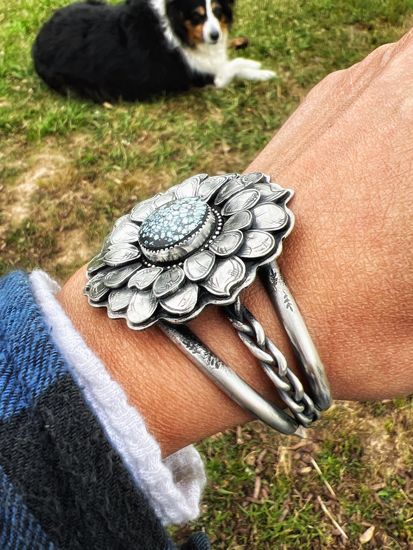 Flower cuff Emerald basin Variscite