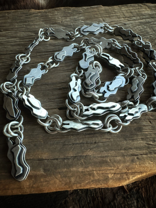 Horse chain link necklace handmade