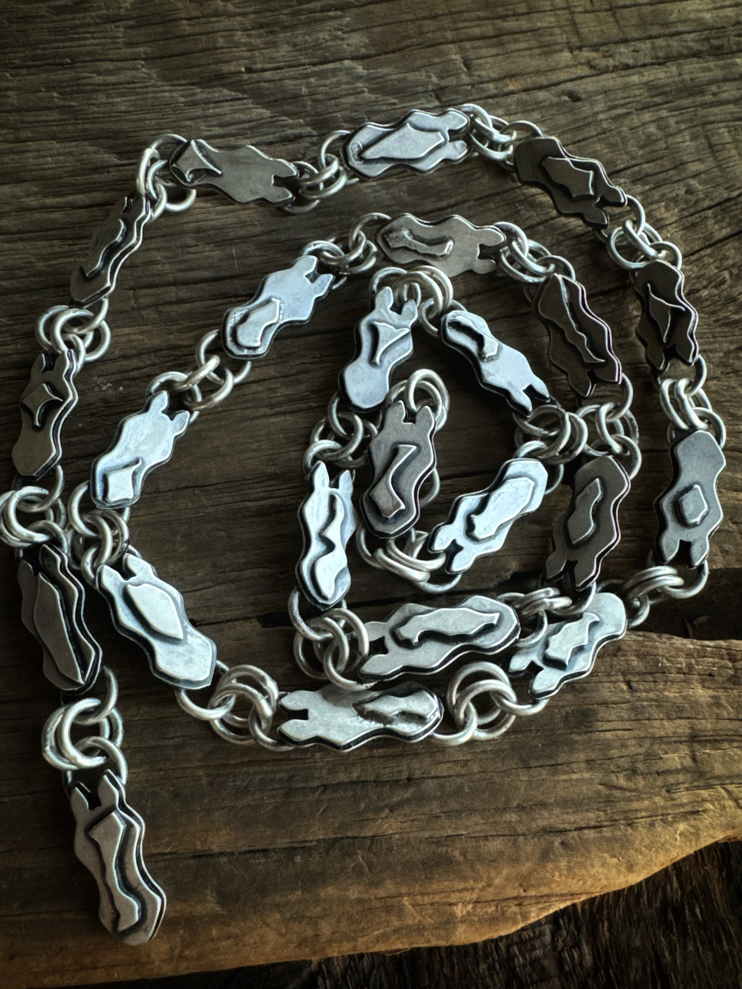 Horse chain link necklace handmade